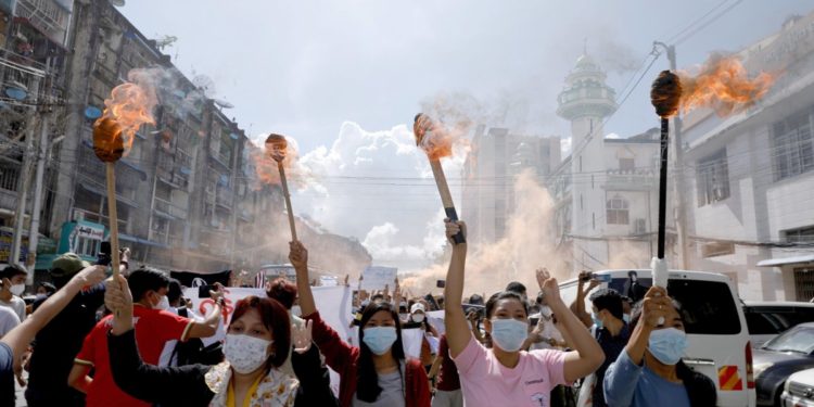 Myanmar citizens stage silent strike on anniversary of coup