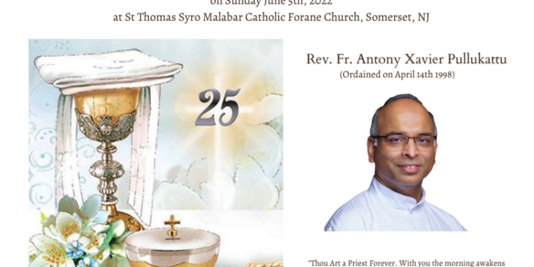 Fr. Antony Xavier Celebrates silver jubilee of priesthood