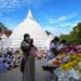 Sri Lankans celebrate Buddhist festival at protest site