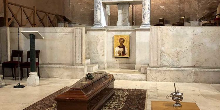 Cardinal Pell’s coffin lies in state in Rome