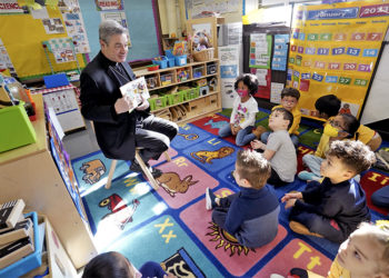 Bishop Brennan Learns, Teaches During Catholic Schools Week Visits