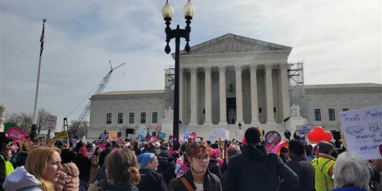 PHOTOS: Pro-life and pro-abortion activists hold dueling rallies outside Supreme Court