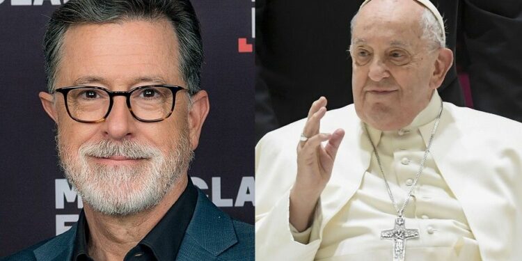 Stephen Colbert co-narrates Pope Francis’ new audiobook memoir