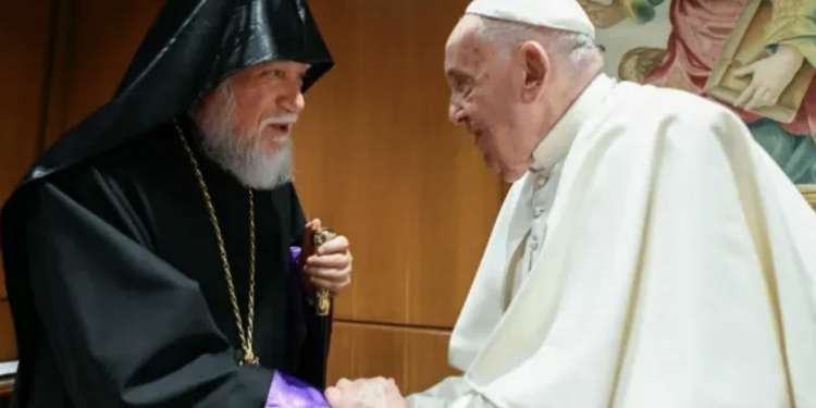 Armenian Church leader, Pope Francis meet at Vatican