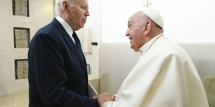 President Joe Biden meets with Pope Francis at G7 Summit to discuss foreign policy, climate change