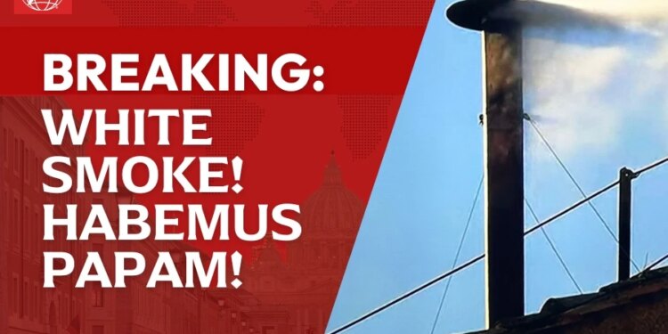BREAKING: Habemus papam! White smoke rises from chimney of Sistine Chapel