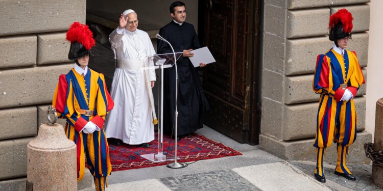 Pope Leo XIV greeted by international crowd at first Angelus from Castel Gandolfo