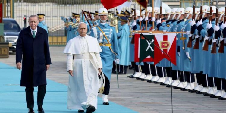 Pope Leo XIV lands in Turkey on first overseas trip