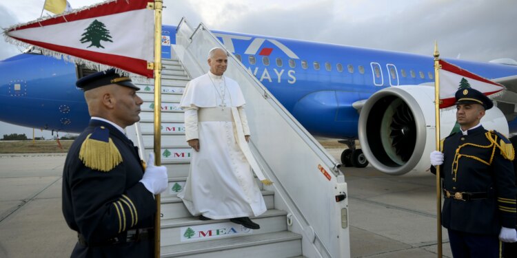 Pope Leo XIV arrives in Lebanon, bringing a message of peace to a nation scarred by war