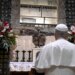 Pope Leo XIV prays at tomb of St. Francis of Assisi