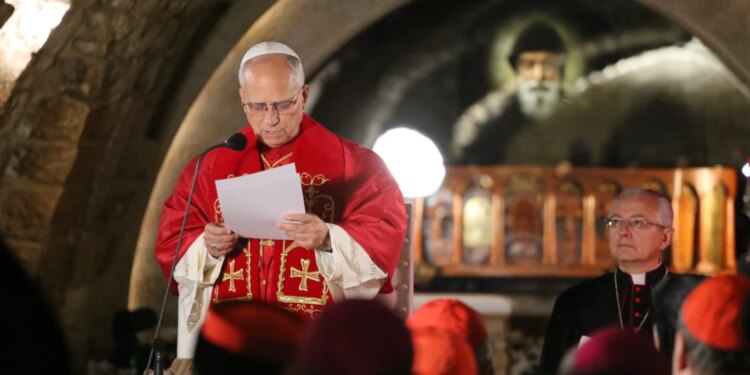 Pope Leo entrusts Lebanon to Saint Charbel’s intercession, prays at his tomb