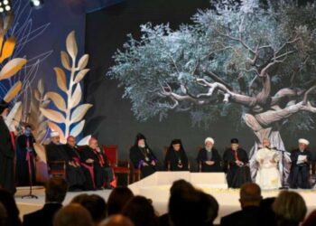 On first trip, pope highlights paths to peace