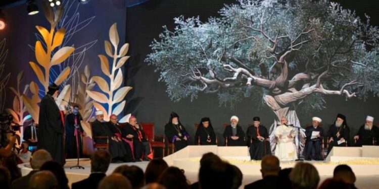 On first trip, pope highlights paths to peace