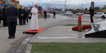 Pope Leo prays at Beirut blast site, meets families seeking justice