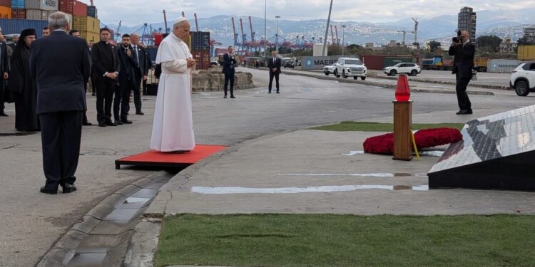 Pope Leo prays at Beirut blast site, meets families seeking justice
